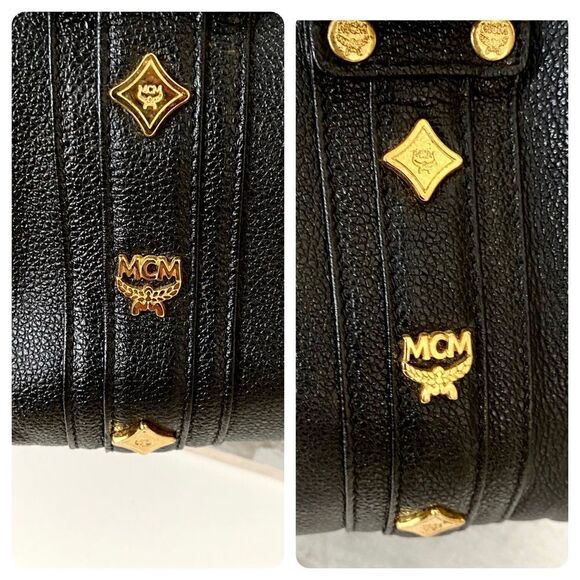 MCM Pebbled Leather Boston Handbag 👜 22cm - Picture 10 of 17